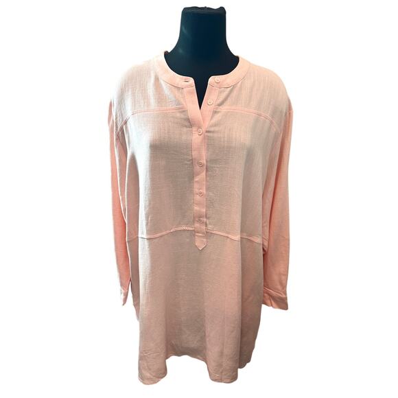 PEPPERCORN | Linen Blend Rose Blossom Pink Djanet Dixie Tunic Top NWT | Size 52 - Picture 3 of 9
